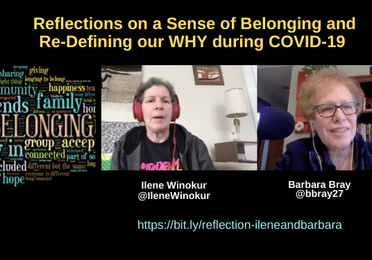 Webinar slide about belonging and COVID-19